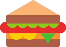 sándwich, plano, icono vector