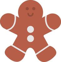 Gingerbread Man Flat Icon vector