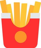 papas fritas icono plano vector