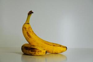 yellow bananas on a white background photo