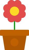 Flower Pot Flat Icon vector