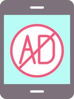 Ad Blocker Flat Icon vector