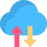 Cloud Data Transfer Flat Icon vector