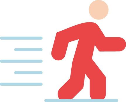 Running Flat Icon vector