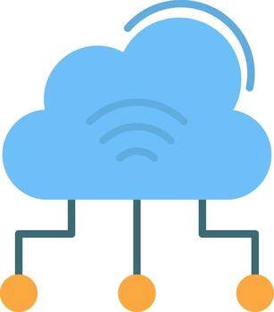 icono plano de computación en la nube vector