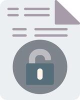 Unsecure File Flat Icon vector