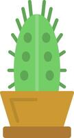 icono plano de cactus vector