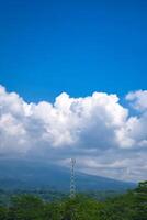 Aerial Mountain of tidar and Village with cloudy blue sky photo