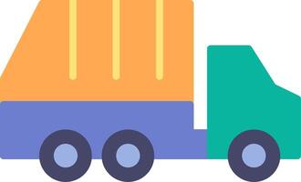 Garbage Truck Flat Icon vector