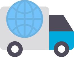 Worldwide Delivery Flat Icon vector