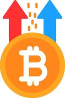 Bitcoin Rise Flat Icon vector