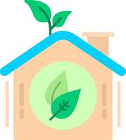 Green House Flat Icon vector