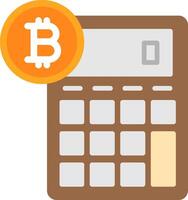 bitcoin calculadora plano icono vector