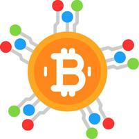 Bitcoin Network Flat Icon vector