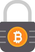 Bitcoin Encryption Flat Icon vector