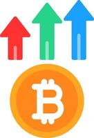Bitcoin Up Flat Icon vector