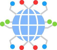 Global Networking Flat Icon vector