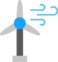 icono plano de turbina de viento vector