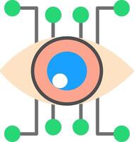 Eye Recognition Flat Icon vector