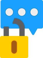 Secure Chat Flat Icon vector