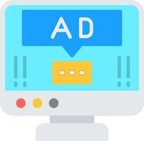 Ad Pop Up Flat Icon vector