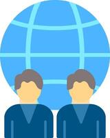 Global Management Flat Icon vector