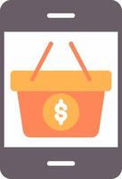 Mobile Shopping Flat Icon vector