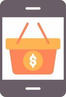 Mobile Shopping Flat Icon vector