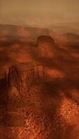 Martian Landscape at Twilight With Rocky Outcrops video