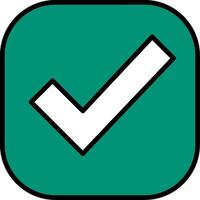 marca de verificación línea lleno icono vector