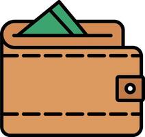 Wallet Line Filled Icon vector
