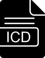 icd archivo formato glifo icono vector