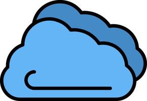 Cloud Line Filled Icon vector