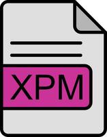 XPM File Format Line Filled Icon vector