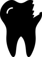 Broken Tooth Glyph Icon vector