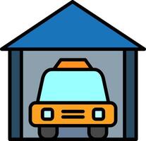 Garage Line Filled Icon vector