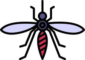 mosquito línea lleno icono vector