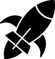Rocket Ship Glyph Icon vector