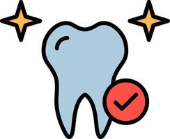 Healthy Tooth Line Filled Icon vector