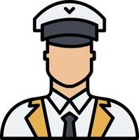 Pilot Line Filled Icon vector