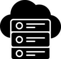 icono de glifo de datos en la nube vector