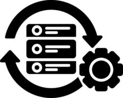 icono de glifo de procesamiento de datos vector