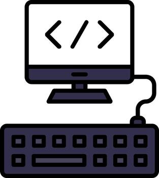 Web Programming Line Filled Icon vector