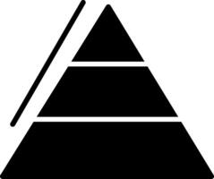 pirámide cartas glifo icono vector