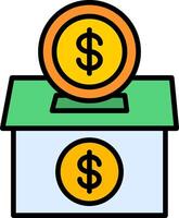 Donation Line Filled Icon vector