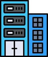 Data Center Line Filled Icon vector