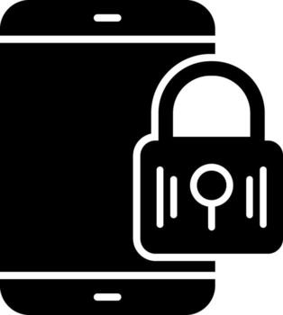 icono de glifo de seguridad móvil vector