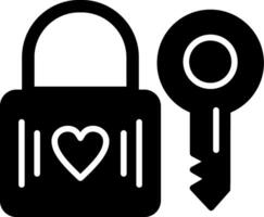 Heart Lock Glyph Icon vector