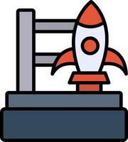 Rocket Launch Line Filled Icon vector