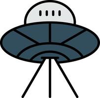 Alien Spaceship Line Filled Icon vector